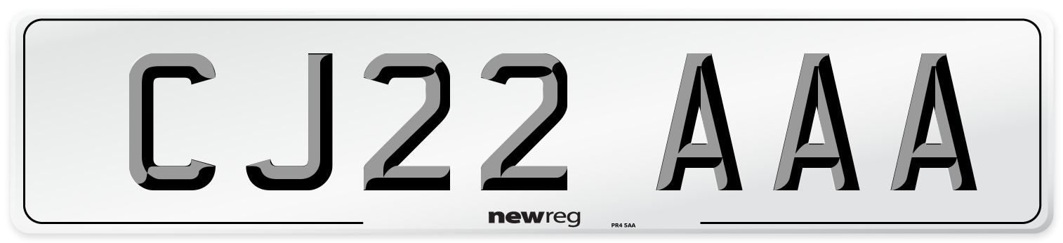 CJ22 AAA Number Plate from New Reg